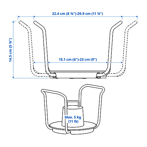 Measurement Illustration - UPPDATERA plate holder 