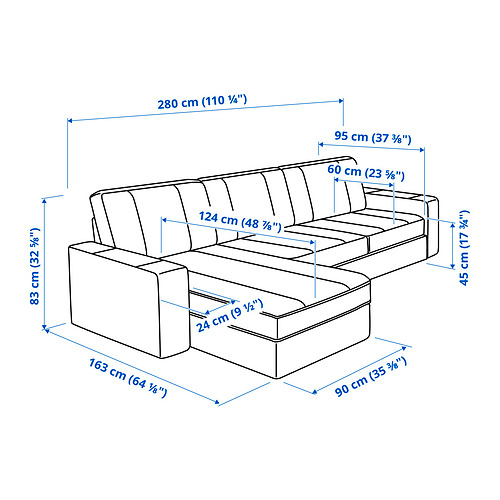 KIVIK, sofá 3 plazas chaiselongue. 6 de 6 abrir diálogo