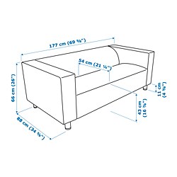 Measurement Illustration - KLIPPAN 2-seat sofa
