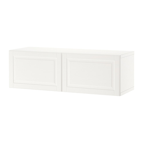 BESTÅ: armario de almacenamiento rectangular blanco, diseño sencillo, puertas lisas.