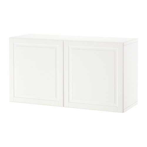 Mueble de almacenaje BESTÅ blanco: rectangular, superficies planas, diseño minimalista, material de madera.