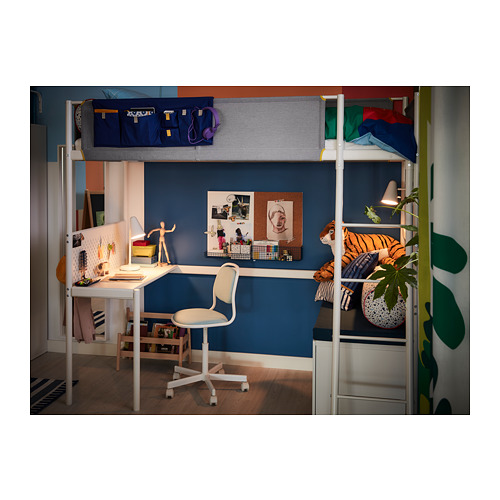 VITVAL, loft bed frame with desk top. 3 of 7 open dialog