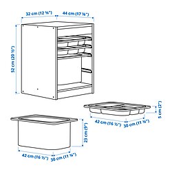 Measurement Illustration - TROFAST storage combination with box/trays