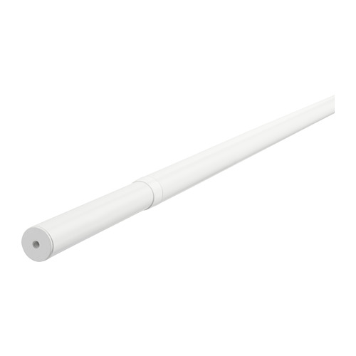 Barra de cortina ajustable de metal blanco HUGAD. Diseño redondo y flexible.