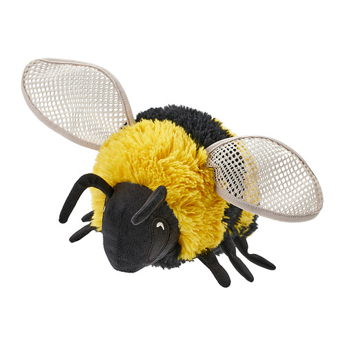 Peluche de abeja amarilla de juguete SKOGSDUVA, suave y reciclado, juego de niños