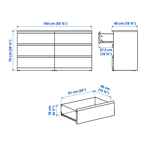 MALM / STORKLINTA, muebles de dormitorio, juego de 4. 10 de 11 abrir diálogo
