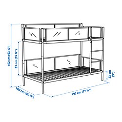 Measurement Illustration - VITVAL bunk bed frame