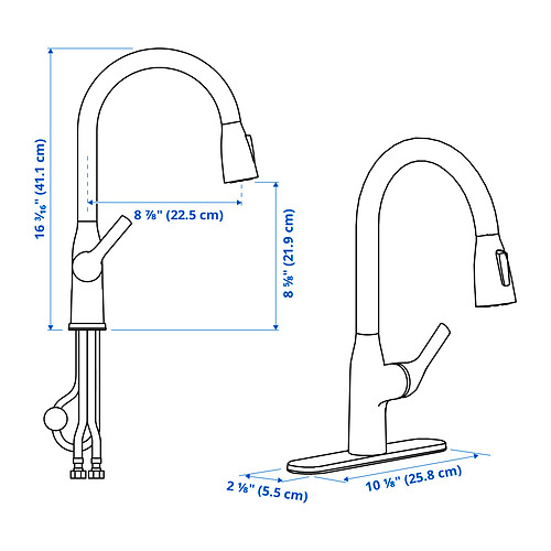 MACKSJÖN, pull down kitchen faucet with spray. 6 of 7 open dialog