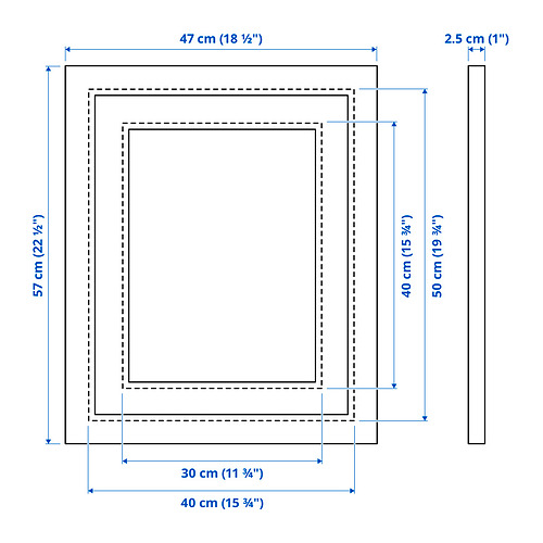 Illustration with measurements for the product: EDSBRUK.
