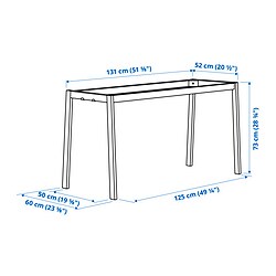 Measurement Illustration - MITTZON underframe for conference table
