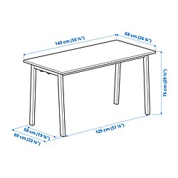 Ilustración de medidas - MITTZON mesa de reuniones
