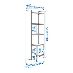 Ilustración de medidas - LÅDMAKARE comb almacenaje con puertas corredizas