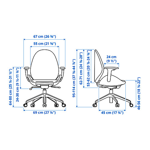 HATTEFJÄLL, office chair with armrests. 2 of 16 open dialog
