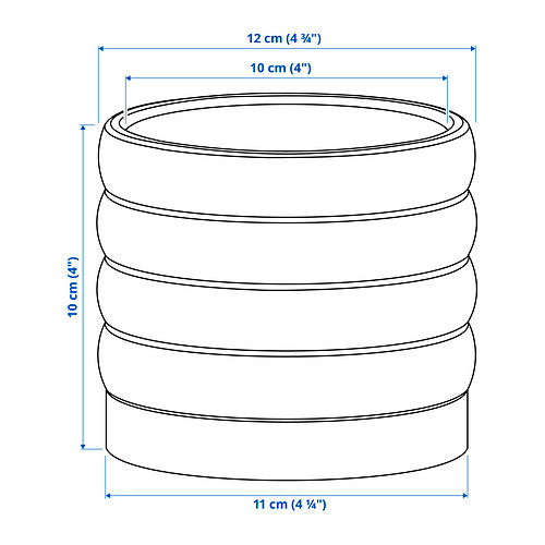Measurement Illustration - HASSELBUKETT plant pot