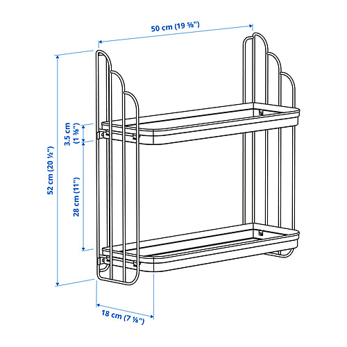 Measurement Illustration - APOTEKARE wall shelf