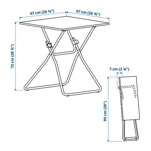 GUNDE, folding dining table and 2 chairs. 3 of 4 open dialog