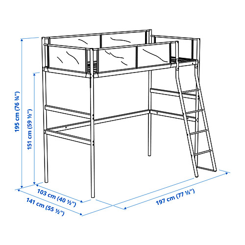 VITVAL, loft bed frame. 2 of 4 open dialog