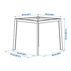 Measurement Illustration - MITTZON underframe f round conference table