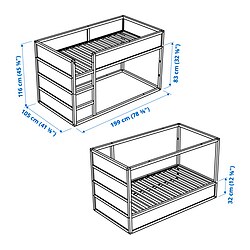 Measurement Illustration - KURA reversible bed