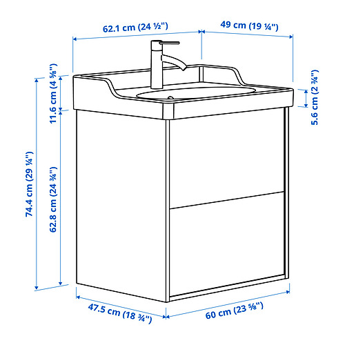 TÄNNFORSEN / RUTSJÖN, sink cabinet with drawers and HAMNSKÄR tap. 7 of 7 open dialog