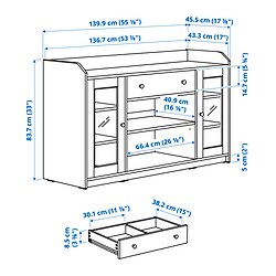 Ilustración de medidas - HAUGA combinación de almacenaje