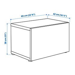 Measurement Illustration - BESTÅ floor shelf unit with door