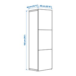Ilustración de medidas - BESTÅ armario sala con puertas