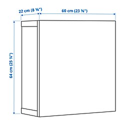 Ilustración de medidas - BESTÅ estantería pared con puerta