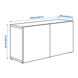 Ilustración de medidas - BESTÅ vitrina