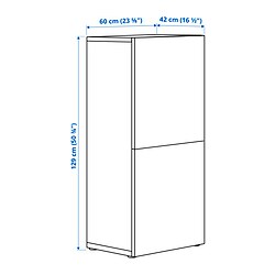 Measurement Illustration - BESTÅ Floor shelf unit with doors