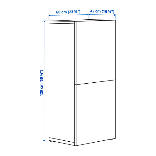 Measurement Illustration - BESTÅ Floor shelf unit with doors
