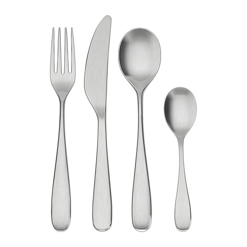 Juego de cubiertos de acero inoxidable: tenedor, cuchillo, dos cucharas