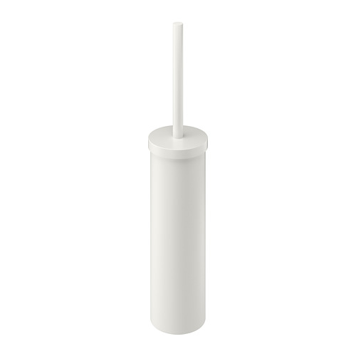 Portaescobillas de baño blanco ENUDDEN, forma cilíndrica con escobilla reemplazable.
