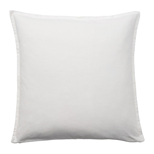 Funda de almohada blanca GURLI, 100% algodón, forma cuadrada, diseño sólido sencillo.