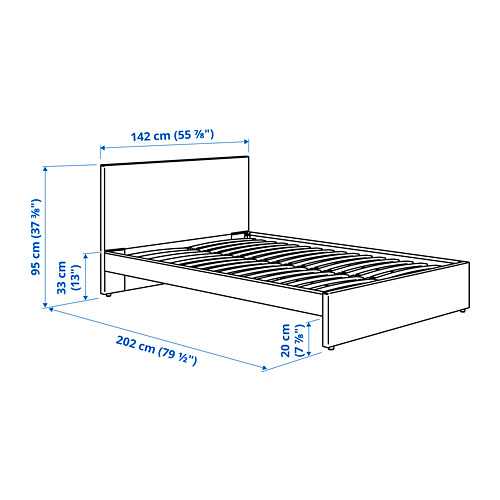 GLADSTAD, upholstered bed Full. 9 of 9 open dialog