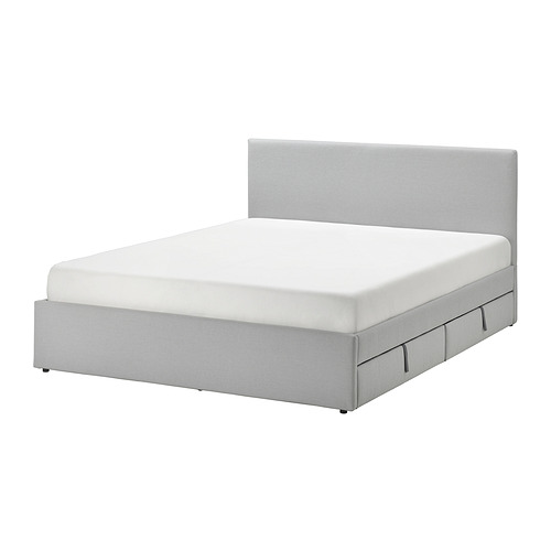 GLADSTAD, cama Queen tapizado. 1 de 11 abrir diálogo