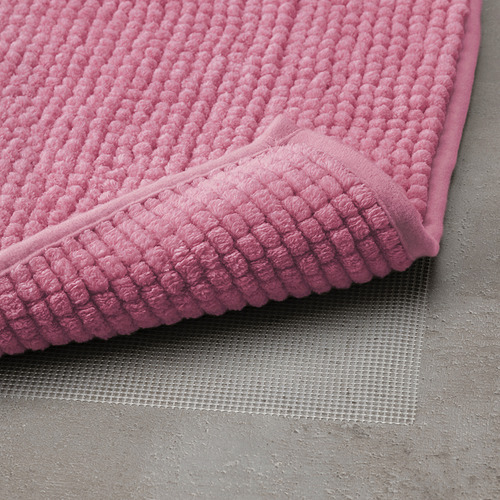Alfombra de baño texturizada de color rosa brillante, microfibra suave y de secado rápido.