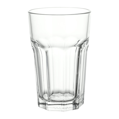Vaso de vidrio templado transparente, diseño hexagonal, robusto estilo café.