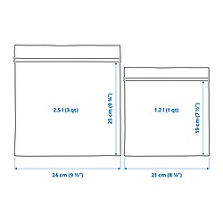 Measurement Illustration - ISTAD resealable bag