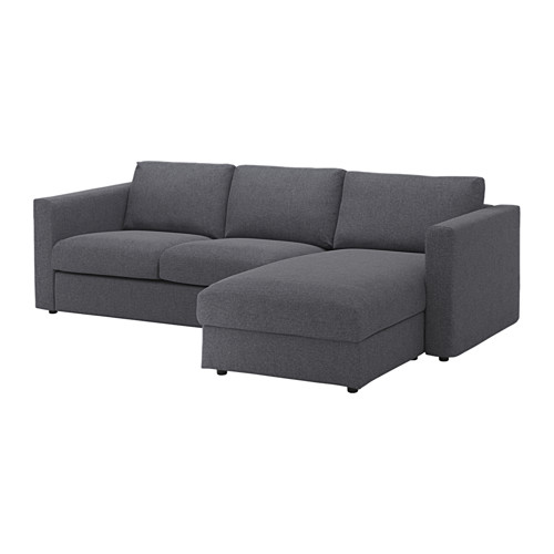 Sofá modular VIMLE, gris oscuro, tela, forma de esquina, moderno.