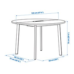 Ilustración de medidas - MITTZON mesa de reuniones