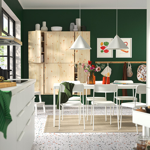 VIHALS, extendable dining table and 6 chairs. 3 of 8 open dialog
