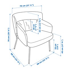Measurement Illustration - BINGSTA armchair