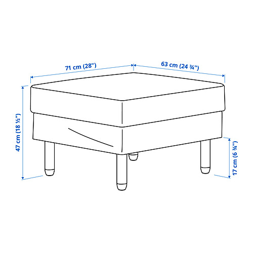 Measurement Illustration - SALTSJÖBADEN ottoman
