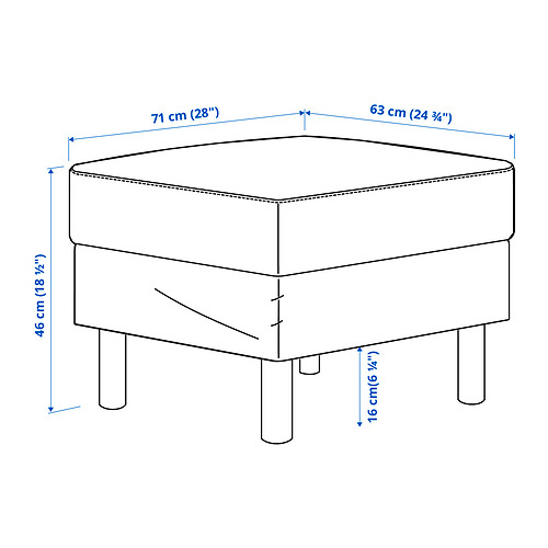 Measurement Illustration - SALTSJÖBADEN ottoman