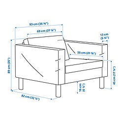 Ilustración de medidas - SALTSJÖBADEN sillón