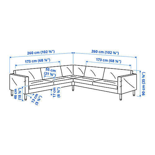 SALTSJÖBADEN, sectional, 4-seat corner. 5 of 5 open dialog