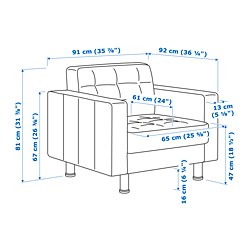 Measurement Illustration - MORABO armchair