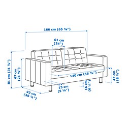 Measurement Illustration - MORABO 2-seat sofa