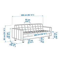 Measurement Illustration - MORABO 3-seat sofa